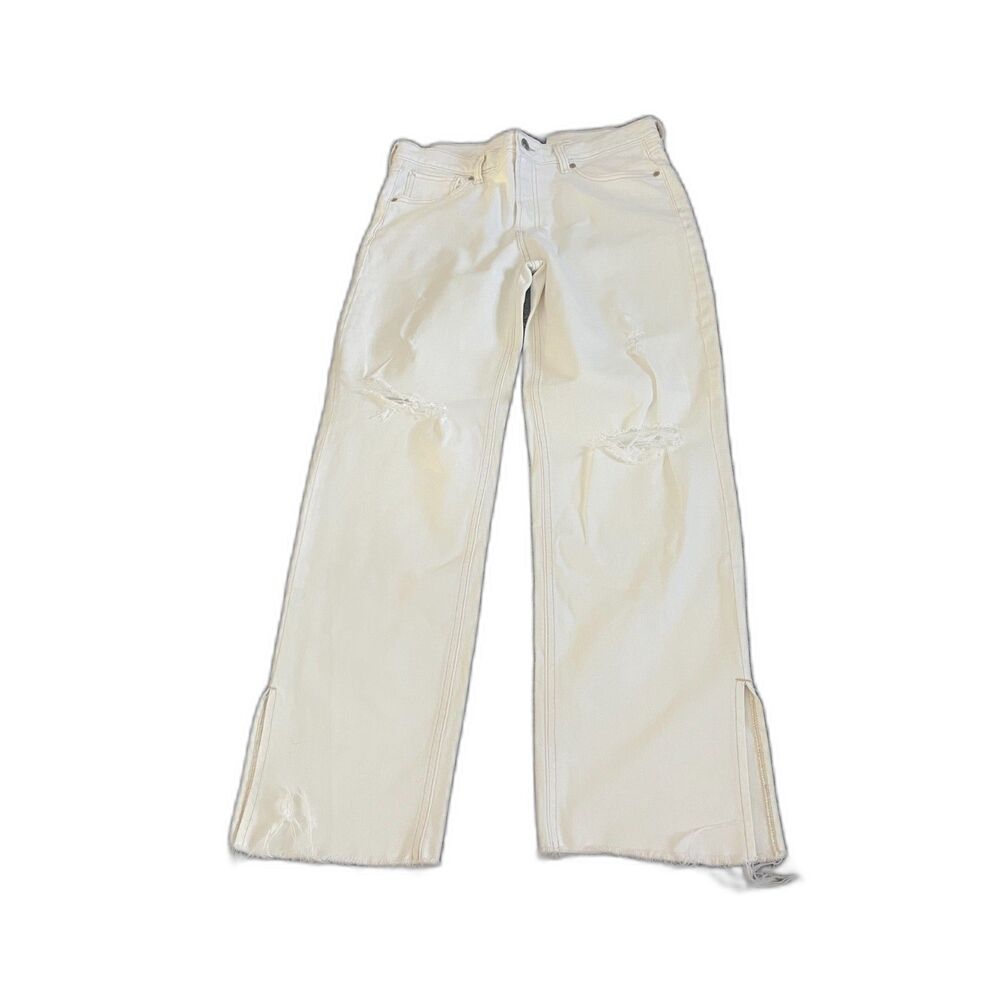 Gap white 90s loose distressed denim jeans 10